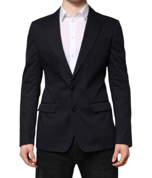 Dolce &amp; Gabbana Dark Blue TAORMINA Cotton Blazer Suit Jacket