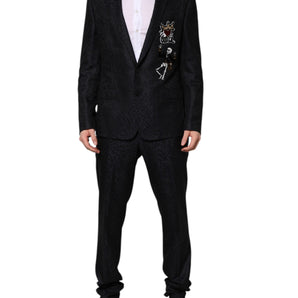 Dolce & Gabbana Black MARTINI King Skeleton 2 Piece Suit
