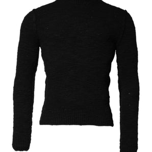 Dolce &amp; Gabbana Jersey de punto de lana negro con cuello redondo