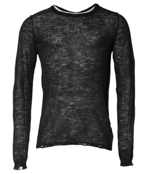 Dolce &amp; Gabbana Black Polyester Crew Neck Pullover Sweater