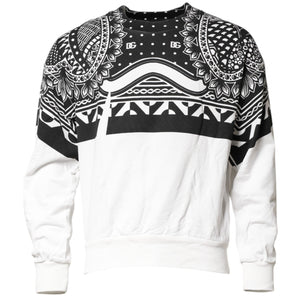 Sudadera Dolce &amp; Gabbana de algodón con bandana blanca y negra para hombre