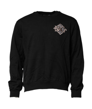 Dolce &amp; Gabbana Black Logo Embroidery Sweatshirt Sweater