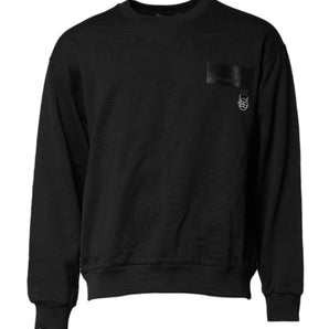 Dolce &amp; Gabbana Suéter negro con cuello redondo y logo DG