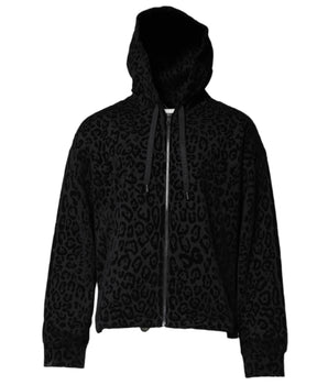 Dolce &amp; Gabbana Black Leopard Full Zip Hoodie