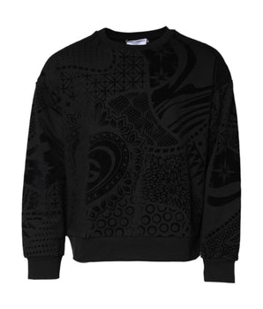 Dolce &amp; Gabbana Black Printed Crew Neck Sweatshirt Sweater