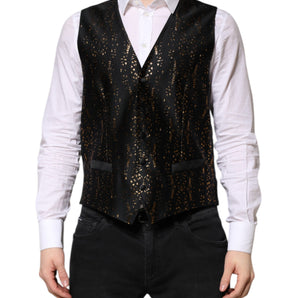 Chaleco formal de hombre Dolce &amp; Gabbana con vestido de lúrex negro