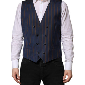 Chaleco formal de lana con rayas azules para hombre de Dolce &amp; Gabbana