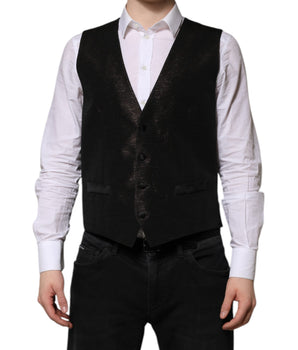 Dolce &amp; Gabbana Dark Brown Dress Formal Men Waistcoat Vest