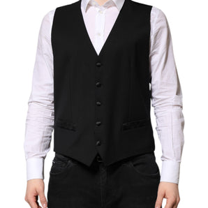 Chaleco formal de lana negra Dolce &amp; Gabbana para hombre