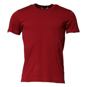 Camiseta roja de algodón con cuello redondo y mangas cortas de Dolce &amp; Gabbana