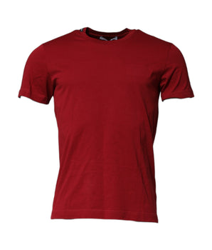 Dolce &amp; Gabbana Red Cotton Short Sleeves Crew Neck T-shirt