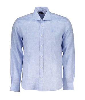 North Sails Light Blue Linen Men Shirt