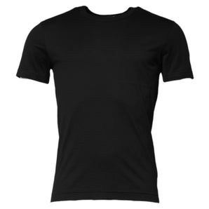 Camiseta Dolce &amp; Gabbana de algodón negra de manga corta y cuello redondo