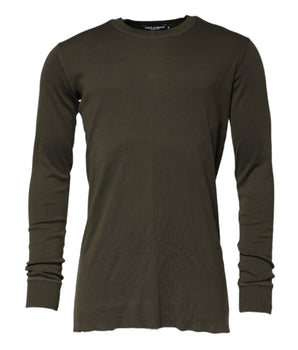 Dolce &amp; Gabbana Dark Green Long Sleeves Crew Neck T-shirt