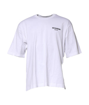 Dolce &amp; Gabbana White Cotton Logo Print Crew Neck T-shirt