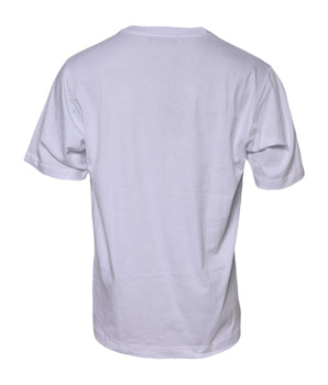 Dolce &amp; Gabbana White Cotton Logo Print Crew Neck T-shirt