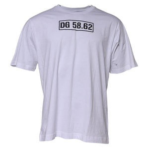 Camiseta de algodón blanca con cuello redondo y estampado del logotipo de Dolce &amp; Gabbana