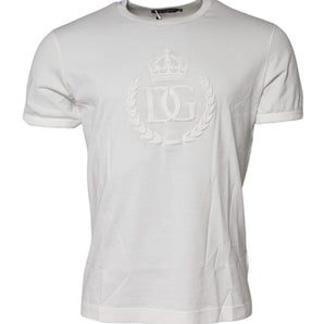 Camiseta blanca de algodón con la corona DG de Dolce &amp; Gabbana