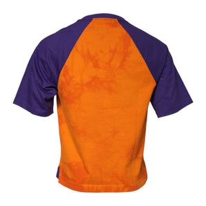 Camiseta de cuello redondo con estampado naranja y morado de Dolce &amp; Gabbana