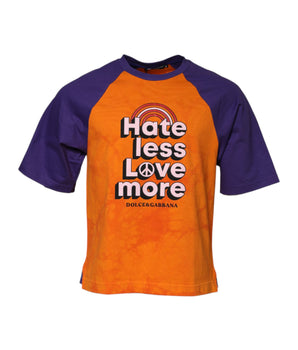 Dolce &amp; Gabbana Orange Purple Printed Round Neck T-shirt