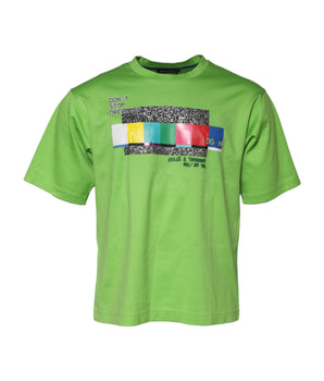 Dolce &amp; Gabbana Green Graphic Printed Round Neck T-shirt