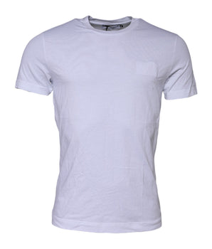 Dolce &amp; Gabbana White Cotton Logo Patch Crew Neck T-shirt