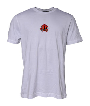 Dolce &amp; Gabbana White DG LOVE Patch Short Sleeves T-shirt