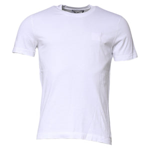 Camiseta de algodón blanca de manga corta y cuello redondo de Dolce &amp; Gabbana