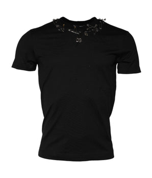 Dolce &amp; Gabbana Black Logo Embellish Short Sleeves T-shirt