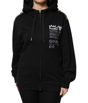 Chaqueta sudadera con capucha y cremallera completa con logotipo negro de Dolce &amp; Gabbana