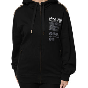 Chaqueta sudadera con capucha y cremallera completa con logotipo negro de Dolce &amp; Gabbana