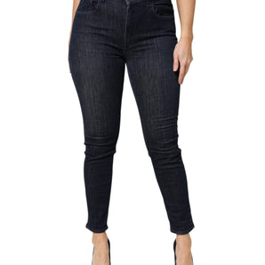 Dolce &amp; Gabbana Dark Blue Cotton Skinny Cropped Denim Jeans