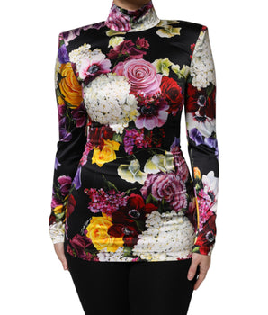Dolce & Gabbana Multicolor Ortensies Long Sleeves Blouse Top