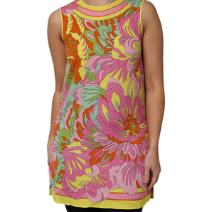 Dolce & Gabbana Multicolor Floral Roundneck Sleeveless Top