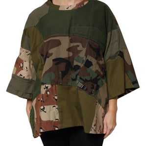 Dolce & Gabbana Multicolor Camouflage Oversized Top T-shirt