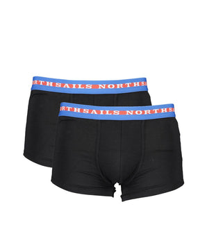 North Sails Black Cotton Men Boxer Pair