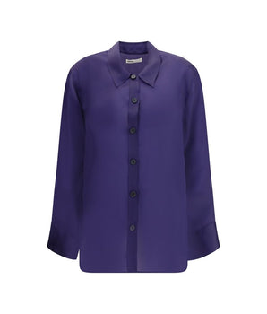 Khaite Purple Silk Dress Shirt