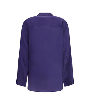 Khaite Purple Silk Dress Shirt