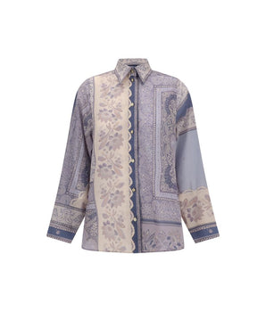 Zimmermann Purple Cotton Pattern Shirt