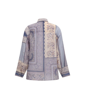 Zimmermann Purple Cotton Pattern Shirt
