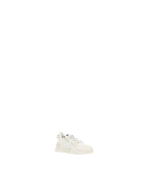 Fendi White Calf Leather Bos Taurus Athletic Sneakers