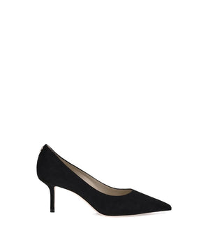 Jimmy Choo Black Goatskin Mid Heel Pumps
