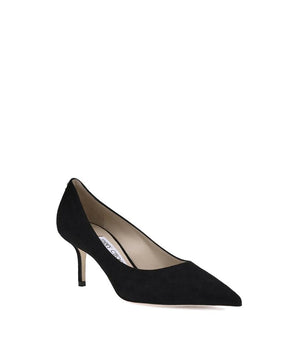 Jimmy Choo Black Goatskin Mid Heel Pumps