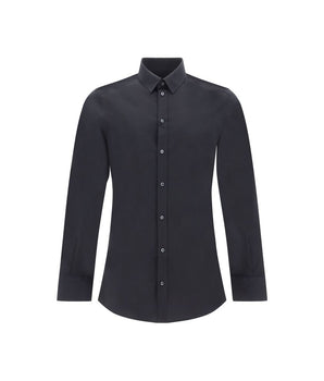 Dolce & Gabbana Black Elastane Dress Shirt
