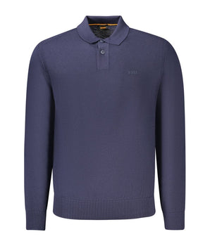 Hugo Boss Blue Wool Mens Sweater