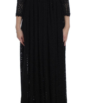 Dolce & Gabbana Elegant Floral Ricamo Maxi Dress Dolce & Gabbana 