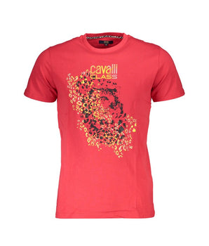 Cavalli Class Red Cotton Men T-Shirt