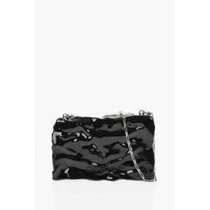 Off-White Embossed Crushed Sculpture Rigid Clutch