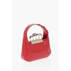 Alexander McQueen Leather JEWELLED MINI Bag with Removable Chain Shoulder Stra
