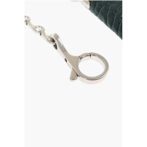 Burberry Textured Leather Wallet with Silver-Tone Chain